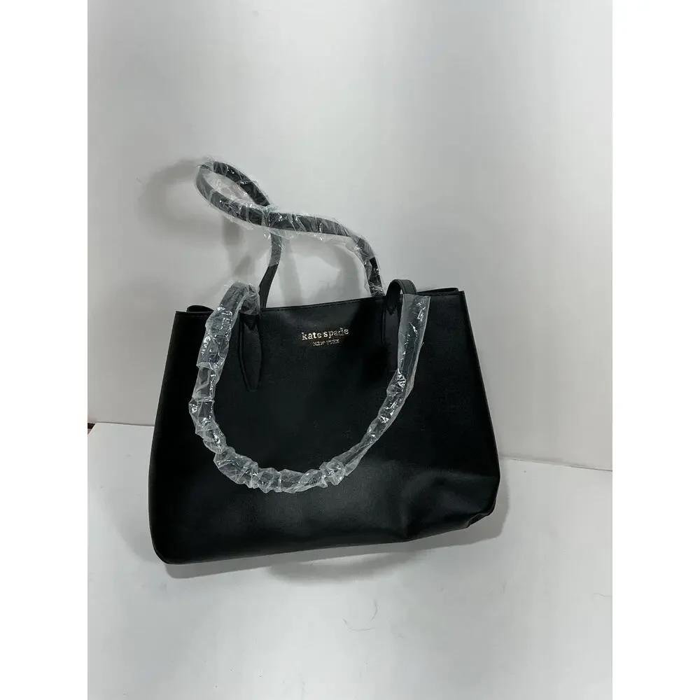 Kate Spade All Black Shoulder Tote Bag Purse NEW Read‎